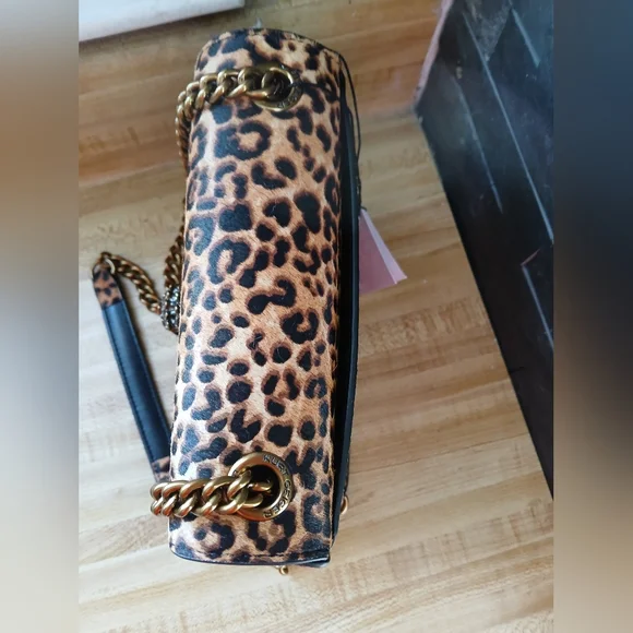 Kurt Geiger NWT "The Chelsea" Leopard Pony Hair Shoulder Bag With Dustbag - Picture 5 of 13